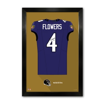 Zay Flowers Baltimore Ravens 27" x 39" Framed Jersey Art Print